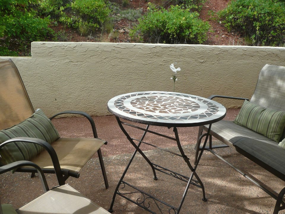 Back patio outside of second bedroom.