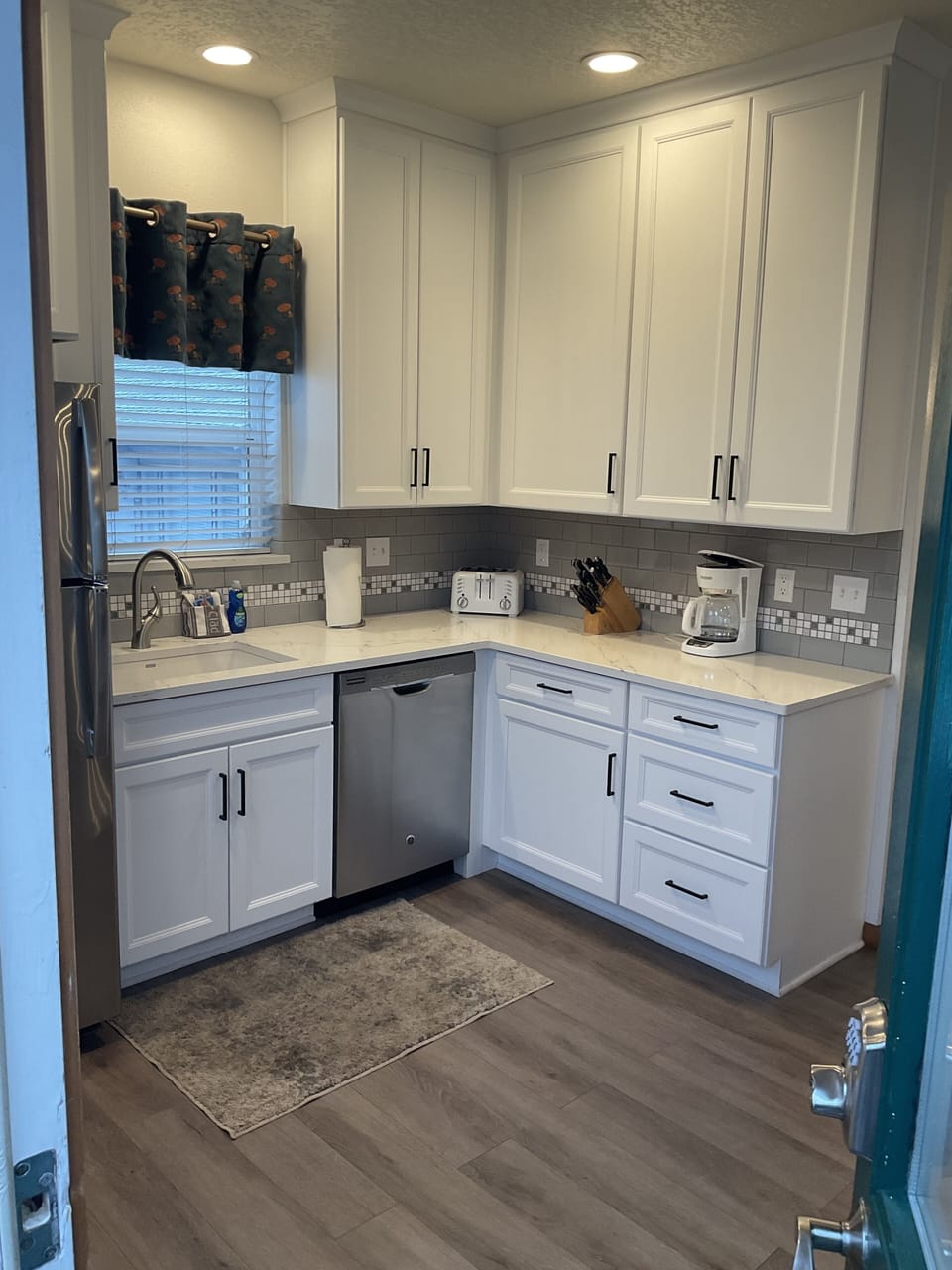 First entrance leading directly into newly remodeled kitchen 
