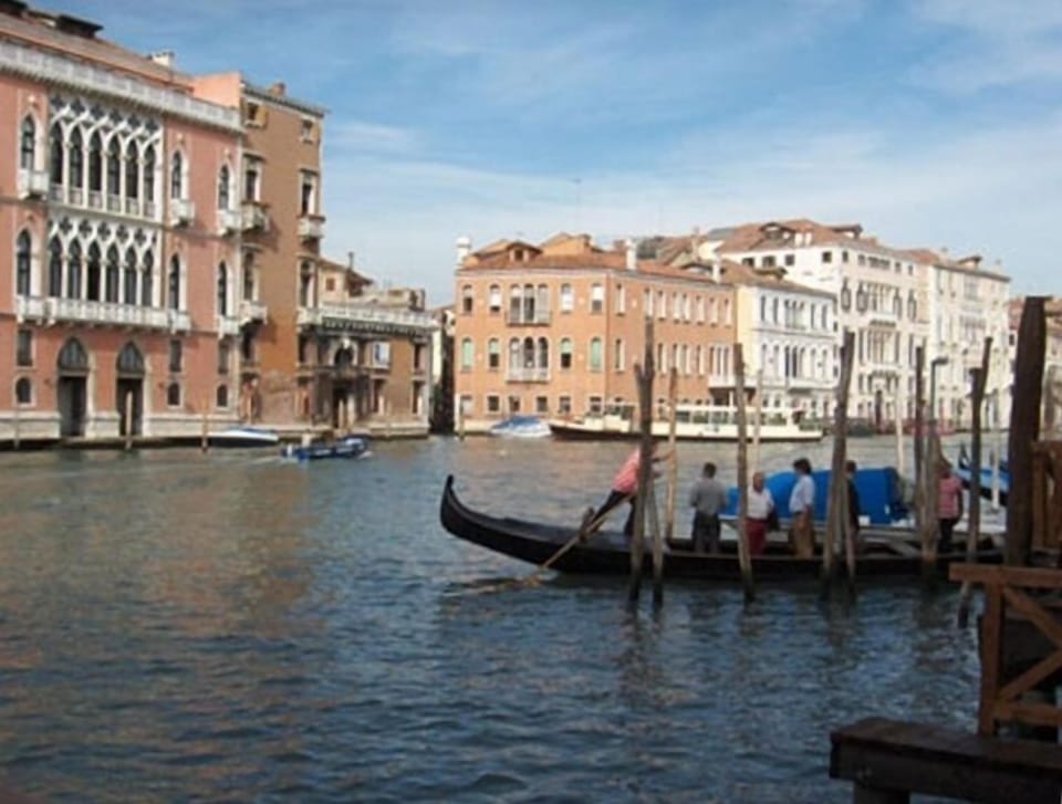 view from room and from our dock toward the Rialto (also visible)