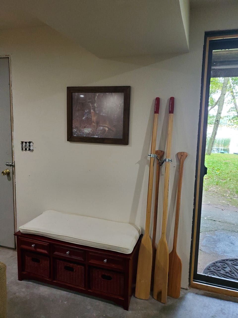 Basement with oars and outdoor games