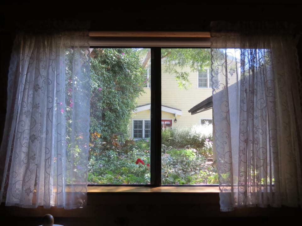 Cool breezes come through the Cottage's front window. 