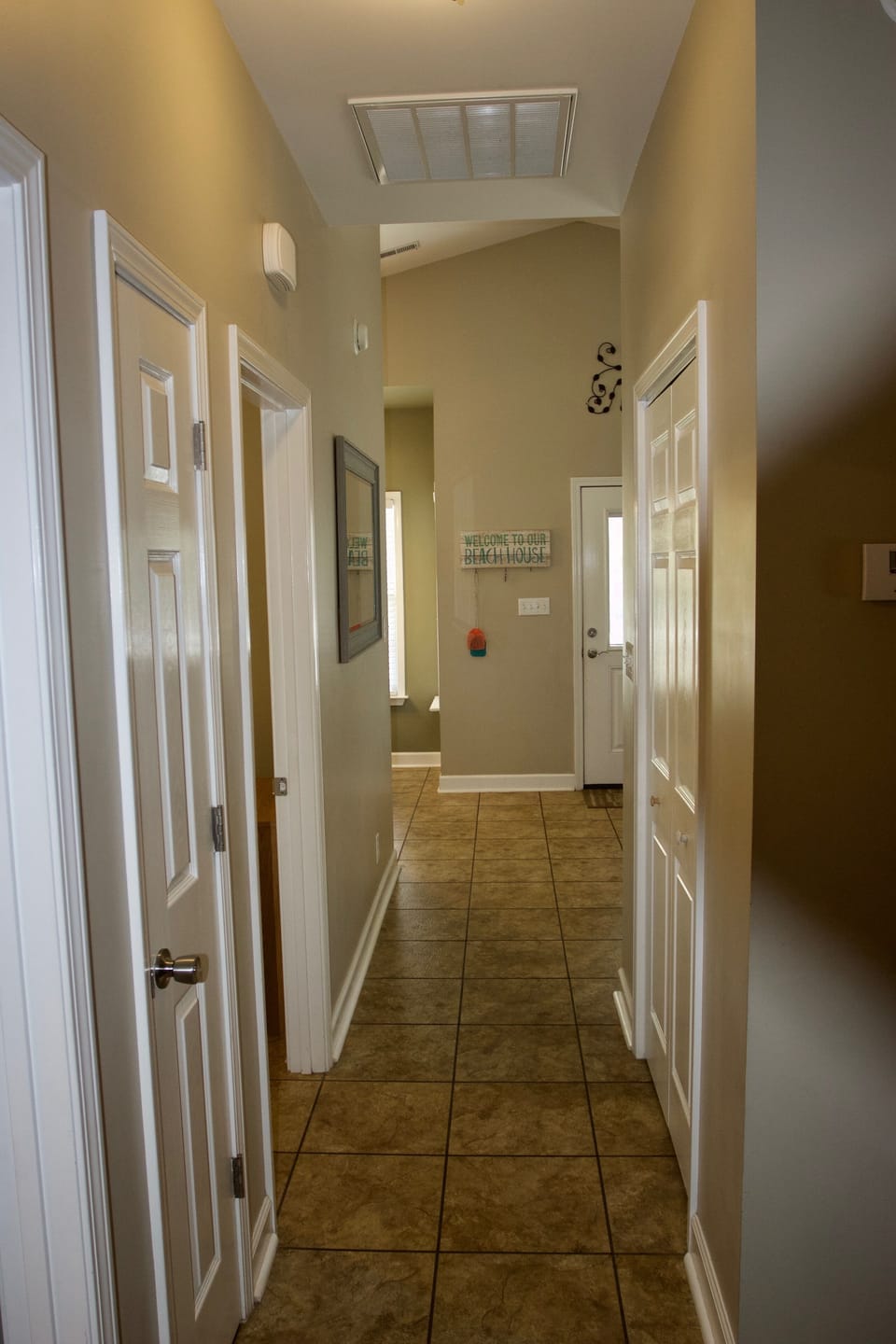 Prior to chair rail
Looking down hallway toward the front door
