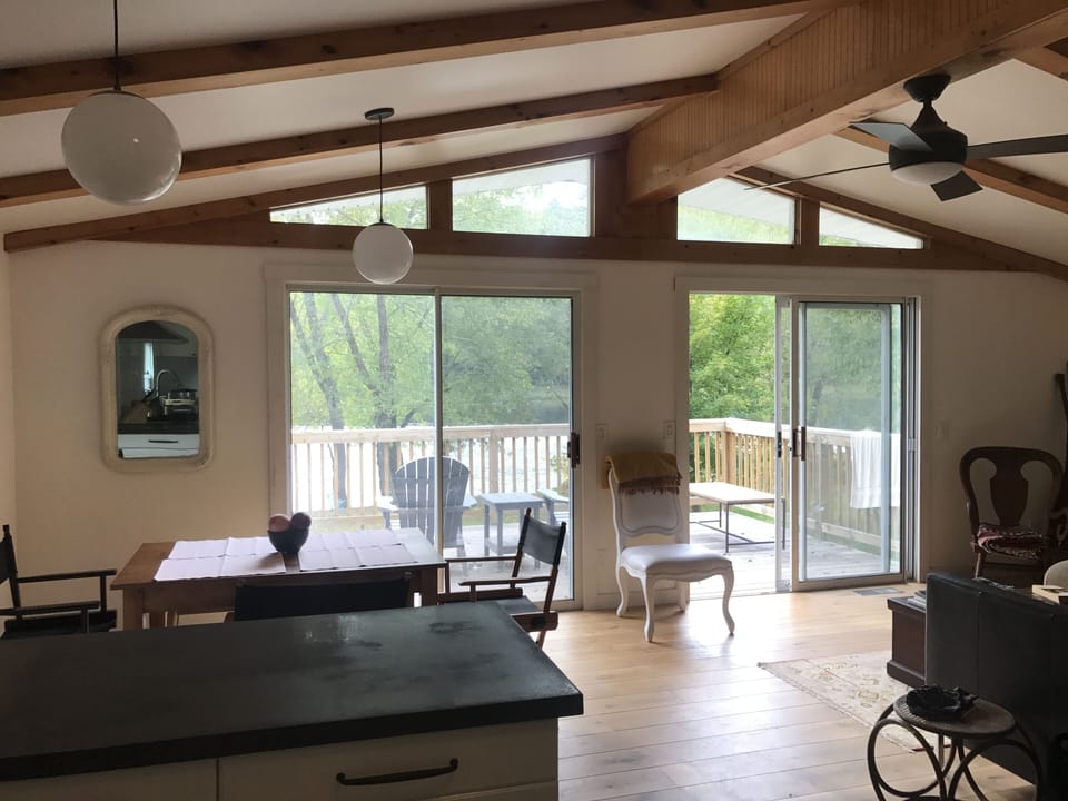 Living room with river view. 