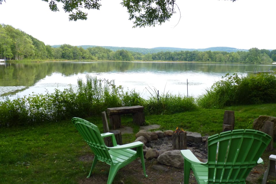 Firepit overlooking the lake