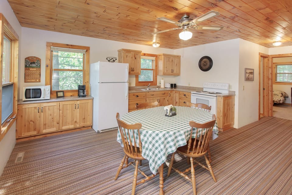 Feel right at home with the fully stocked kitchen.