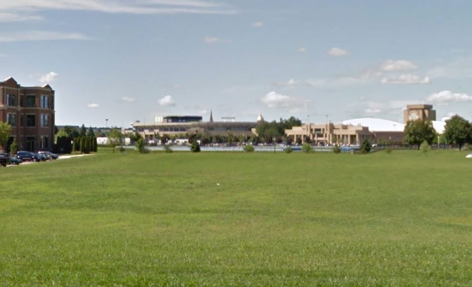 View of campus from the corner