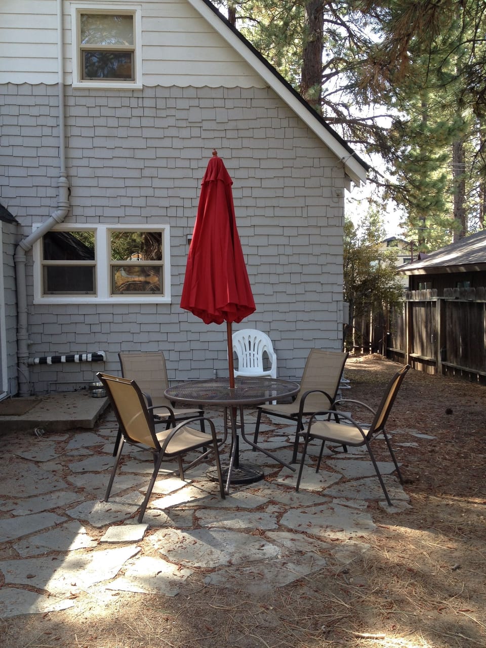 Backyard patio area