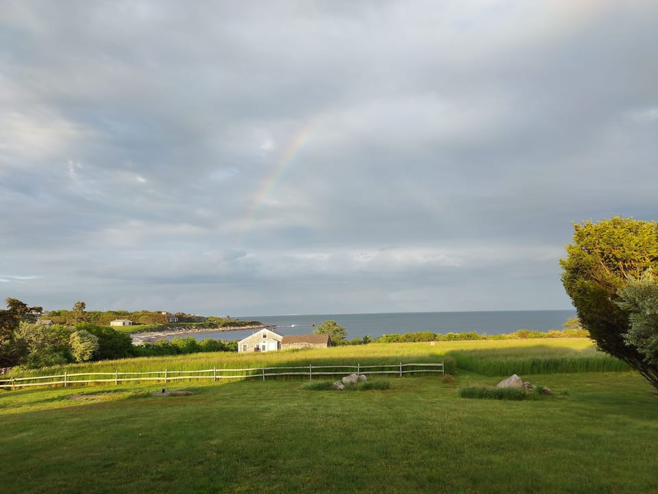 View from kitchen window with rainbow