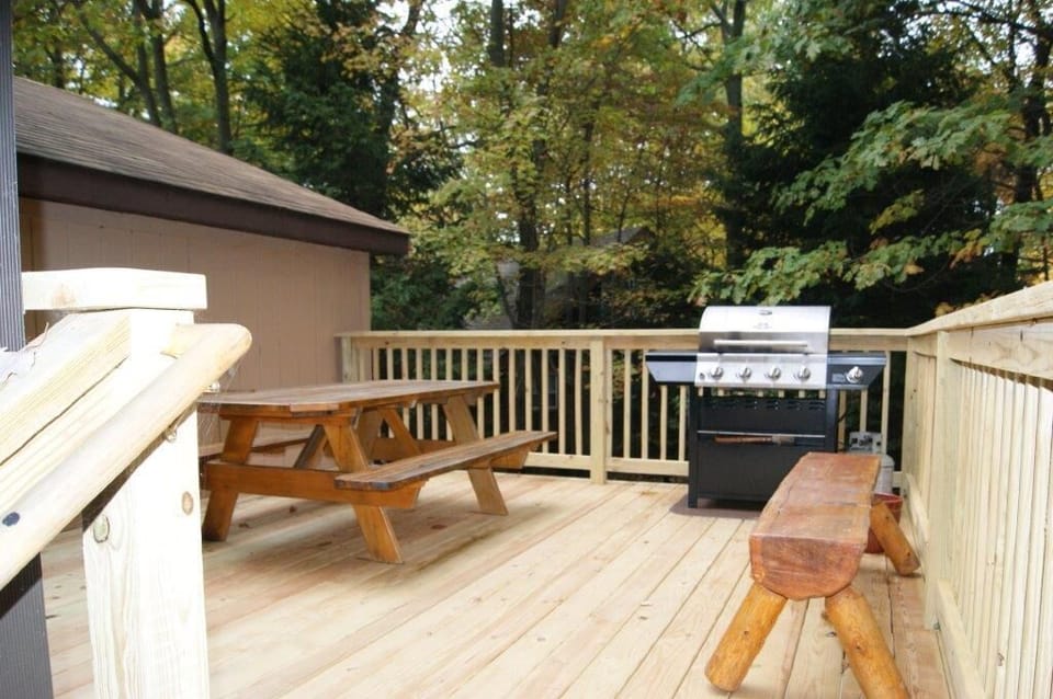Deck off the Sun Porch with Propane Grill