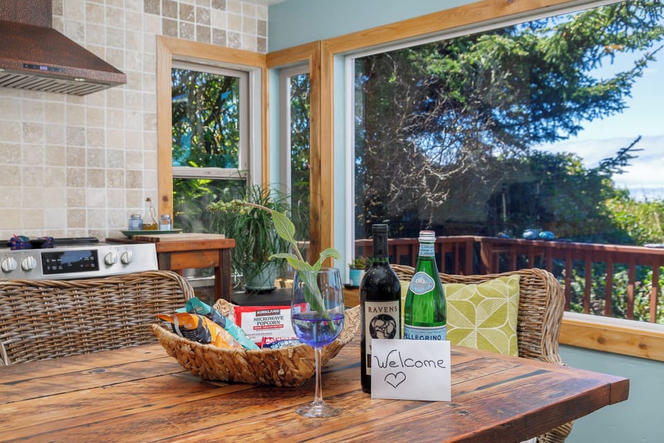 We offer guest complimentary snacks, wine and Perrier water.