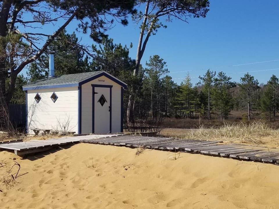  A new sauna with changing room accommodates 2-6 adults. 