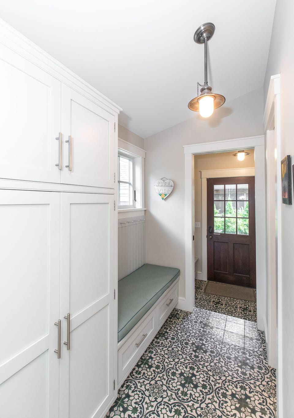 Rear entrance, mud room