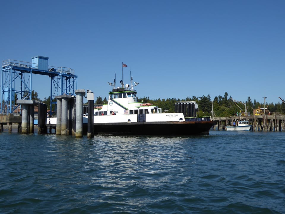 Whatcom Chief leaving Fisherman's Cove on the mainland. Holds 20 cars.