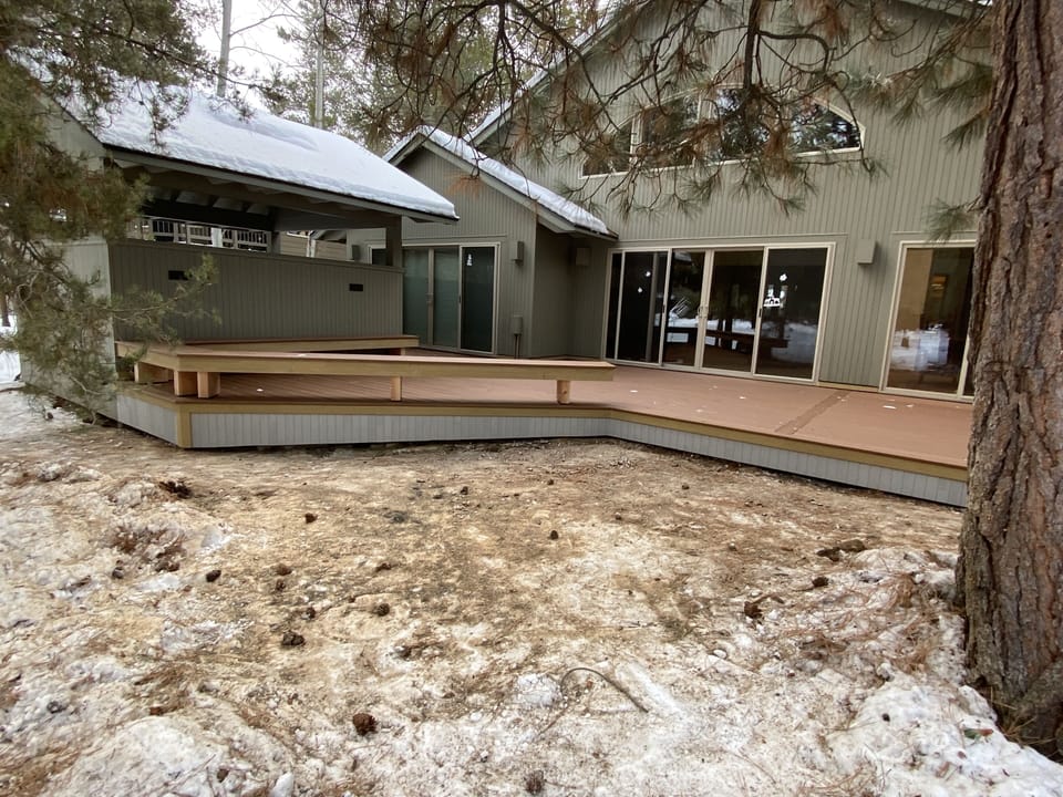 Deck and the back of the house.