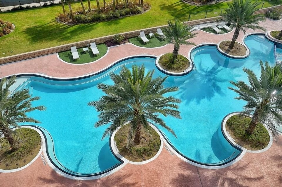 View of pool from unit balcony.
