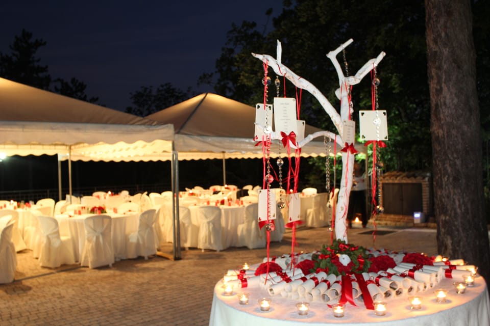 Outdoor banquet area