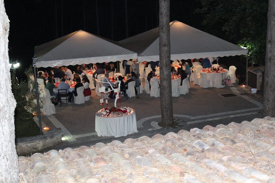 Outdoor banquet area