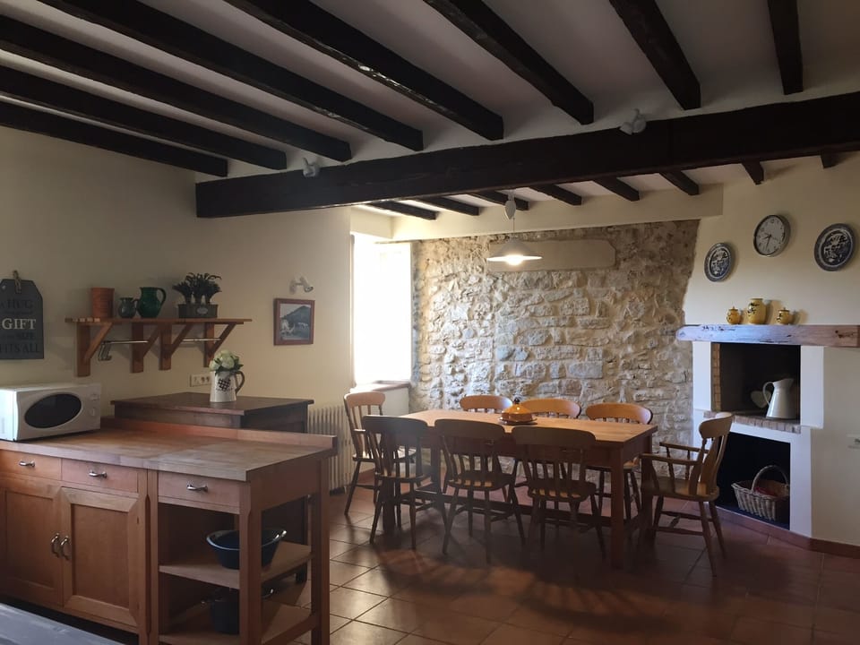 Looking into kitchen/dining room