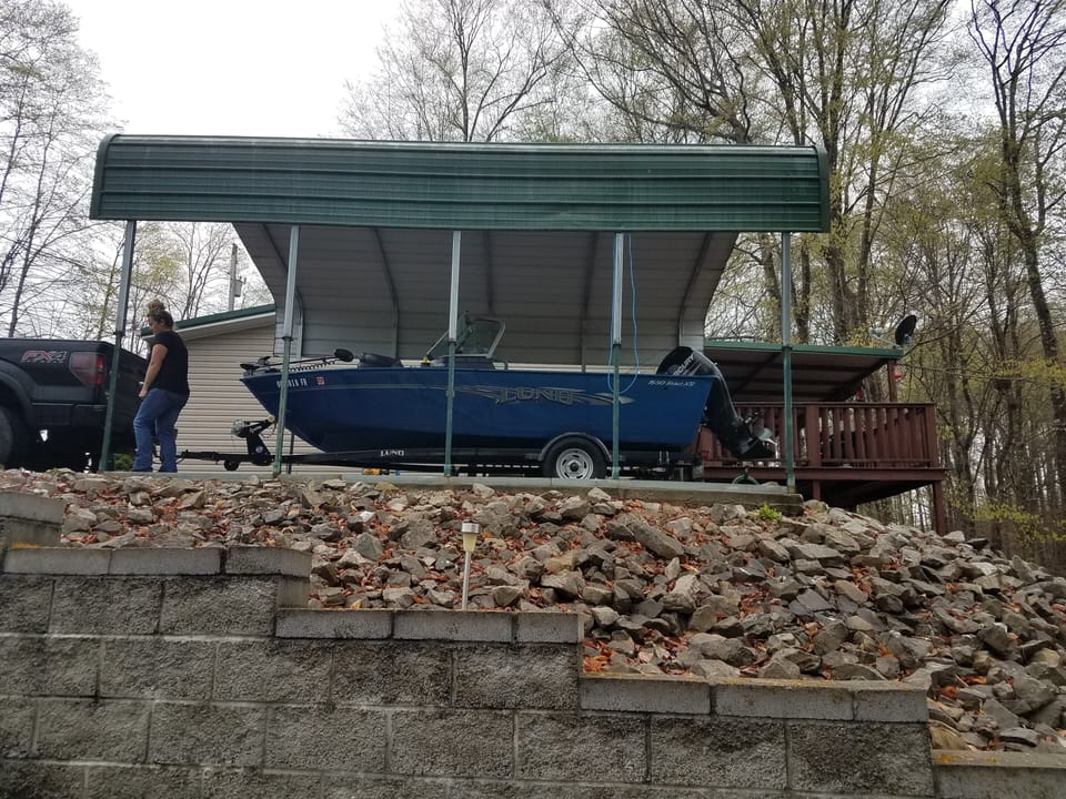 Boat or trailer parking under carport