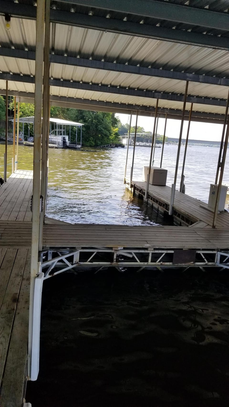 Dock is 12 feet wide by 28 feet long. 