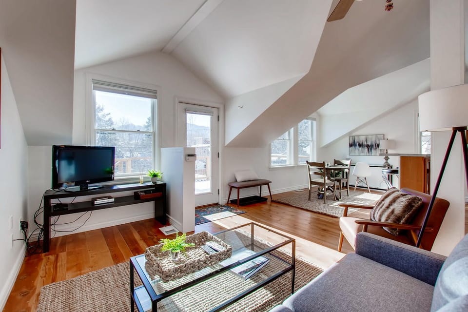 A light-filled living space. No shared walls, not a condo or basement apt.