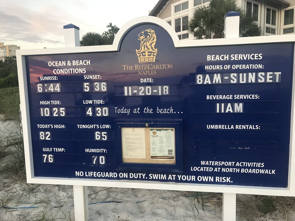 Just down the street from The Ritz Carlton Vanderbilt Beach Naples.