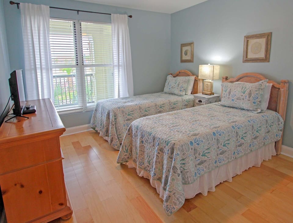 Bedroom #3 has two Twin beds and access to hall bathroom.