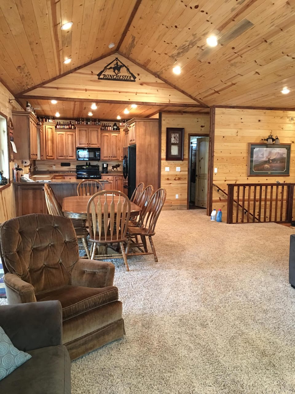 Living, dining, kitchen