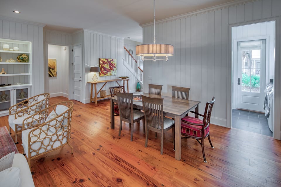 Dining area--laundry room and bar areas