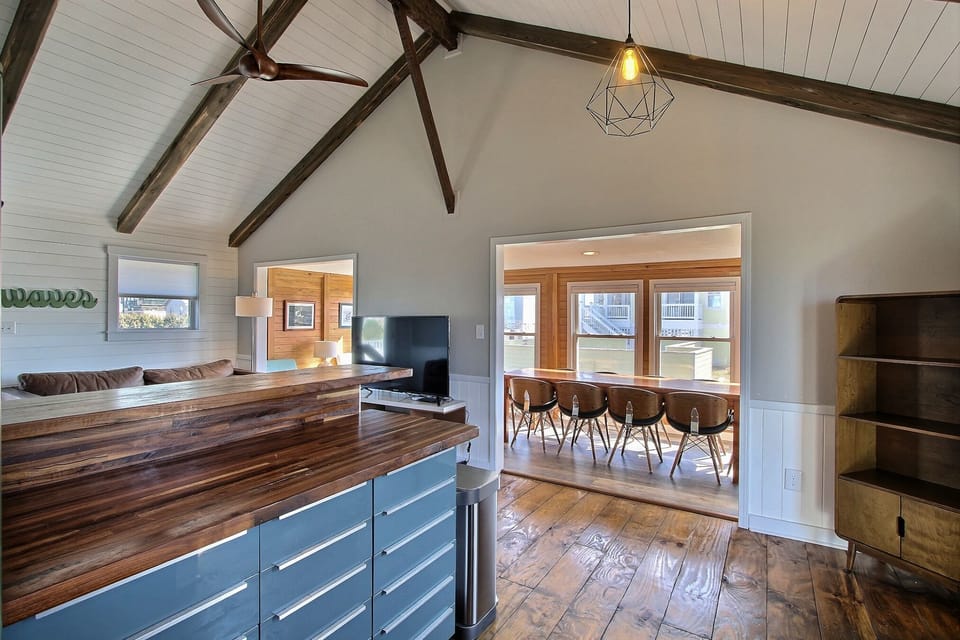 Standing in kitchen looking towards dining table