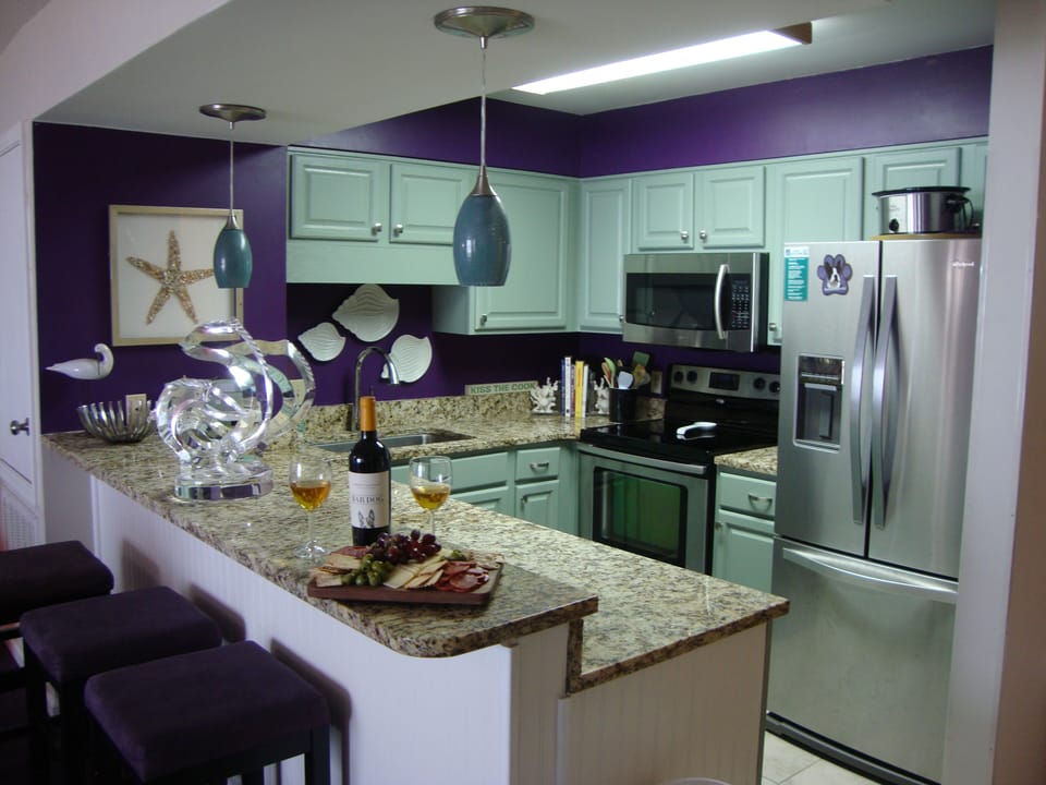 kitchen with eating bar