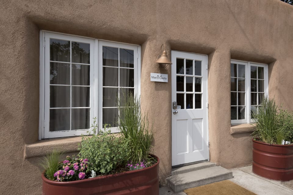 Front of Mae's Casita.  Living room is on the left, kitchen to the right.