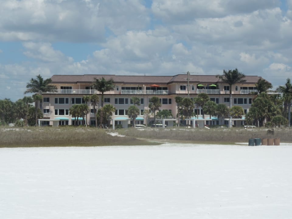 Sunset Royale condo building from the beach - easy to go back to...