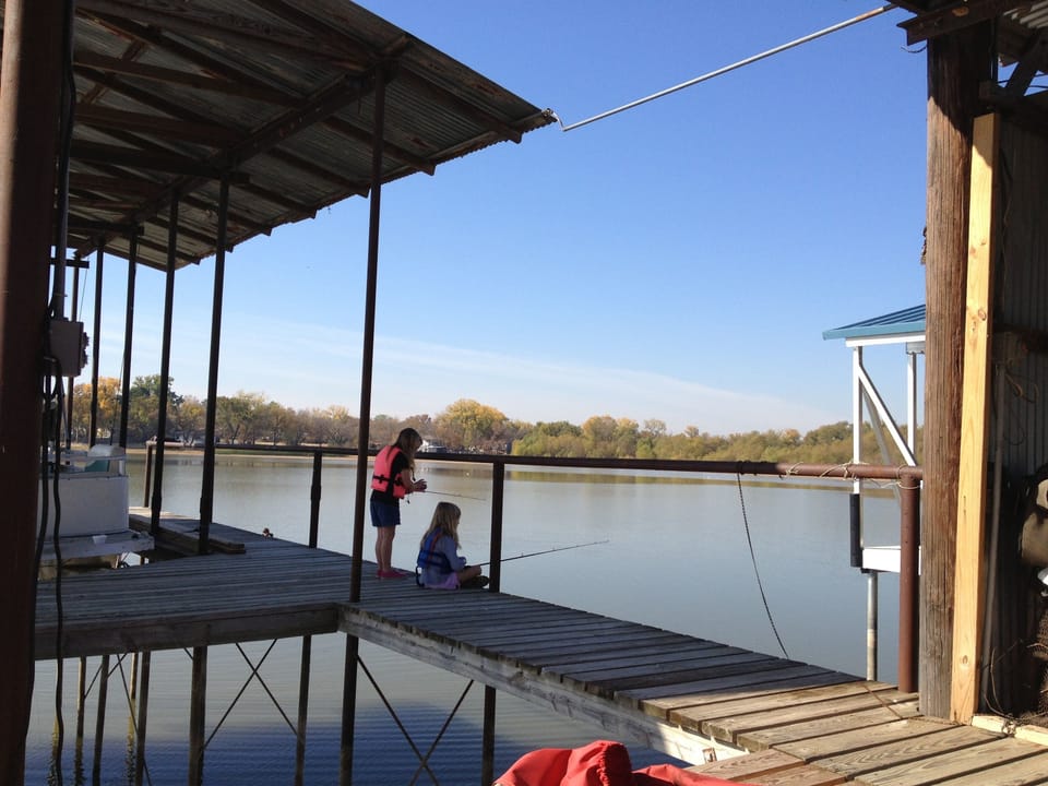 Fishing from dock