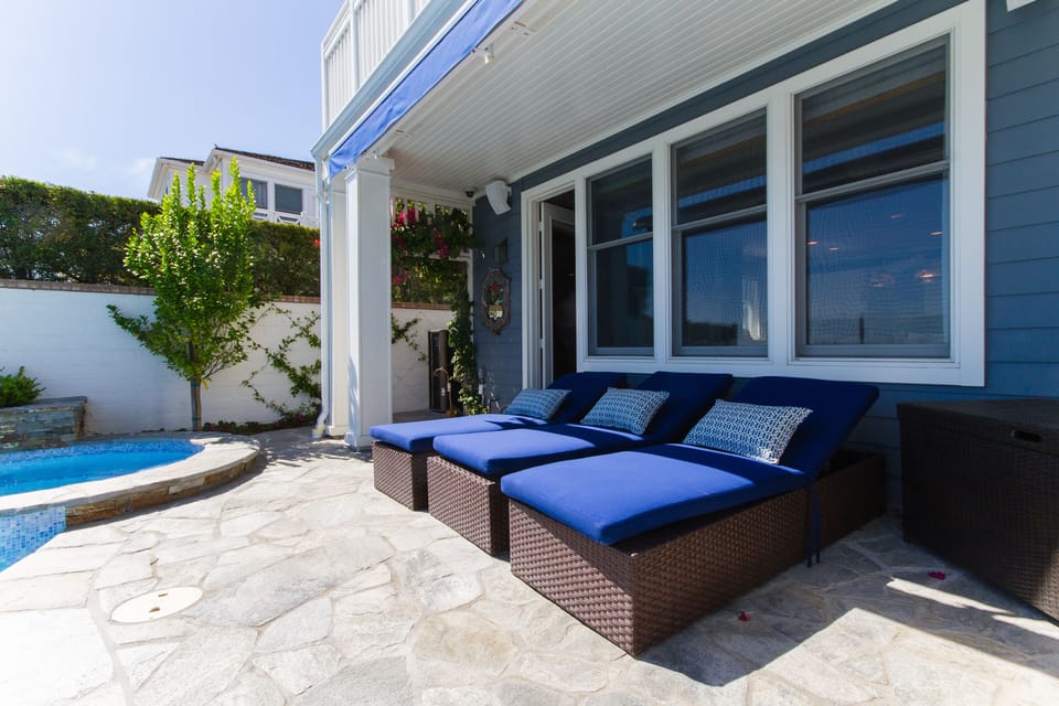 Lounge chairs by the pool