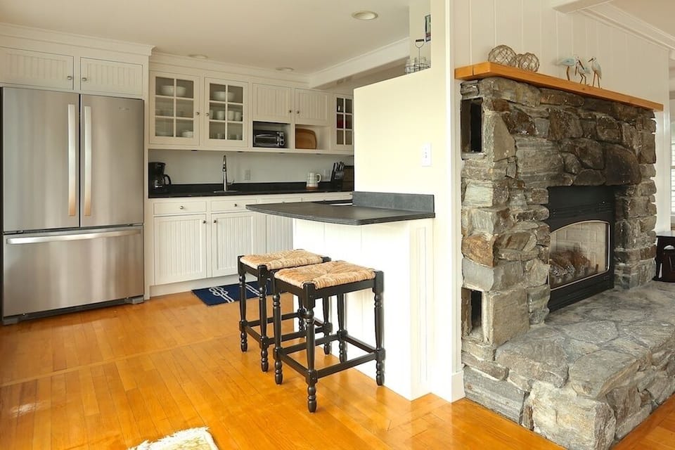 Kitchen and Gas Fireplace