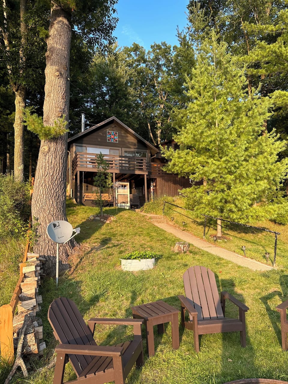 Lakeside of house.