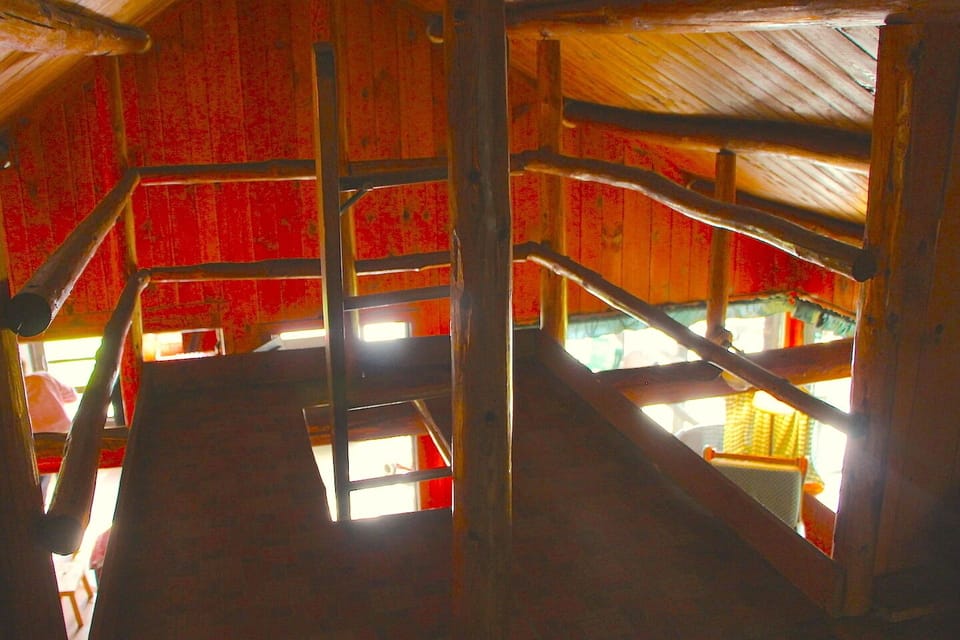 Top of ladder leading to loft