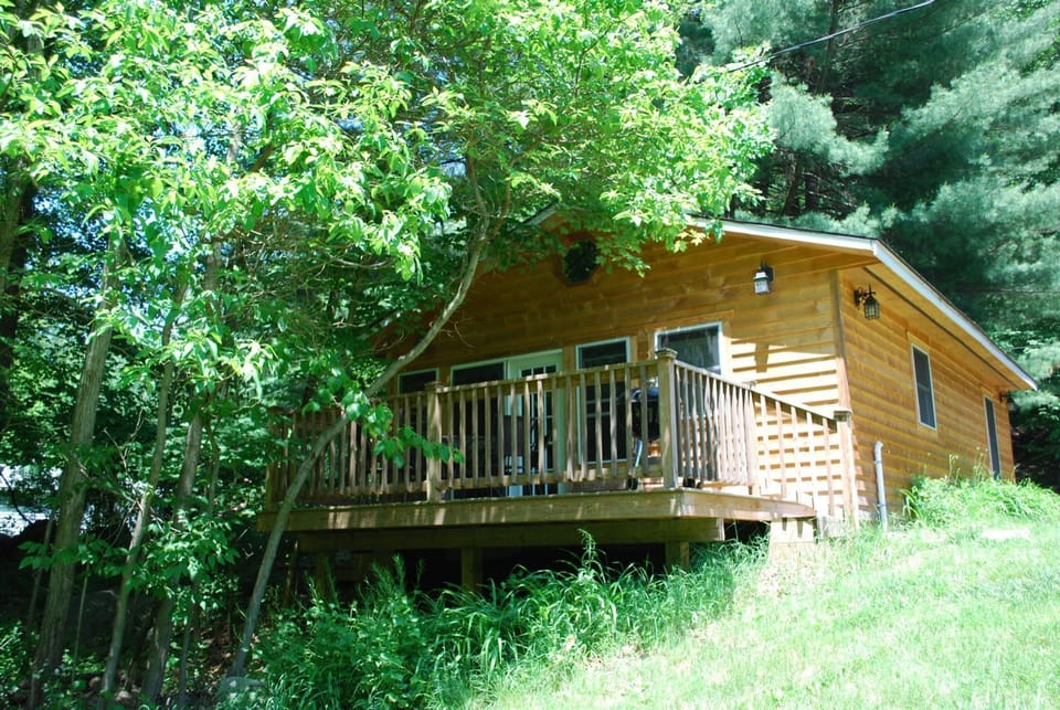 Brookie Cottage is very cool in the summer shade with the sound of the Savage R.