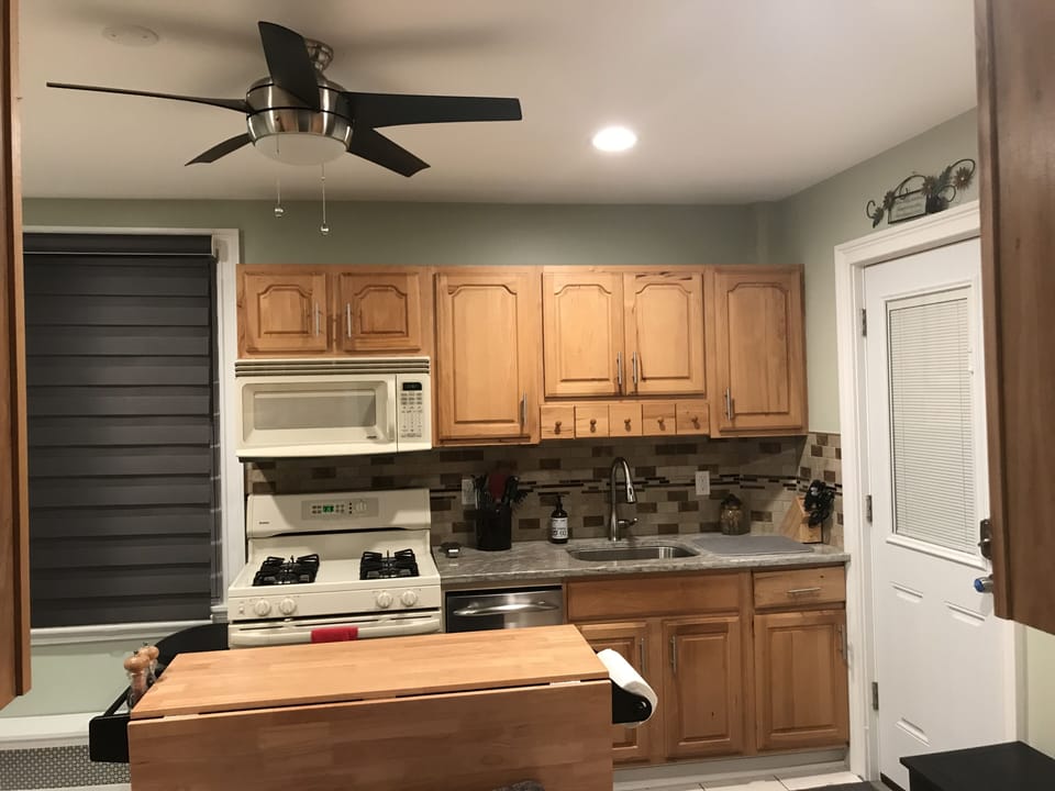 Front view of Kitchen and island
