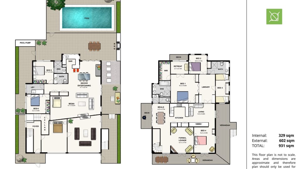 Lambert House Floor Plan of the whole house.