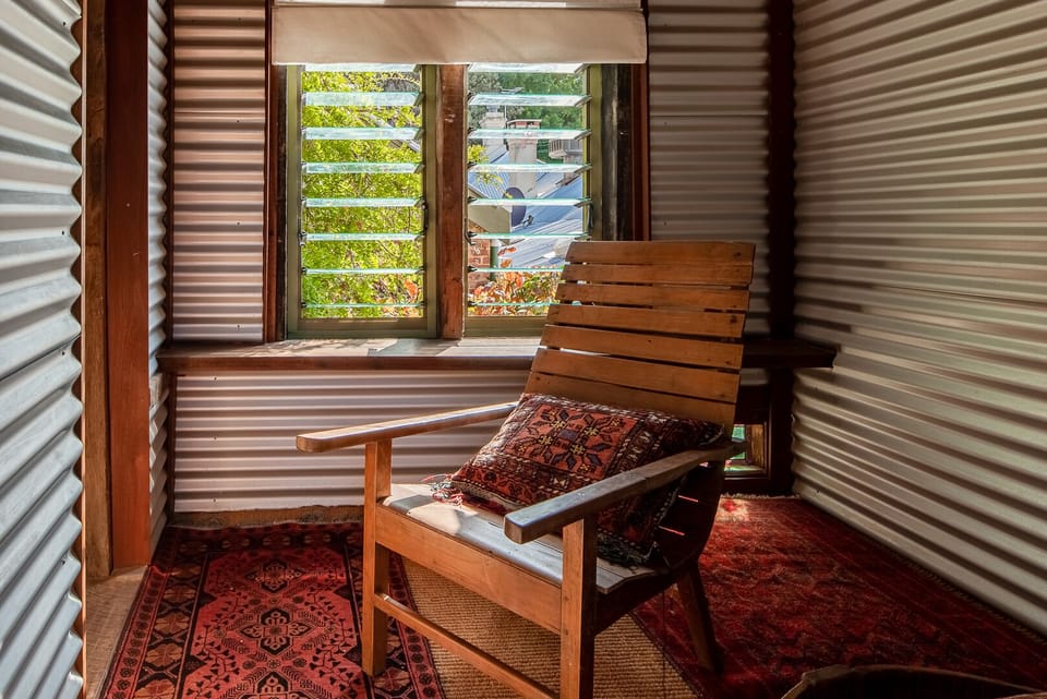 The ‘kiln’ room is now a quiet reading/meditation space and sometimes spare room