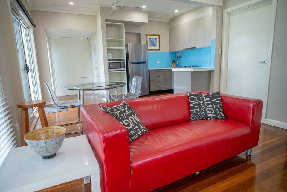 Open plan, kitchen, dining and living.