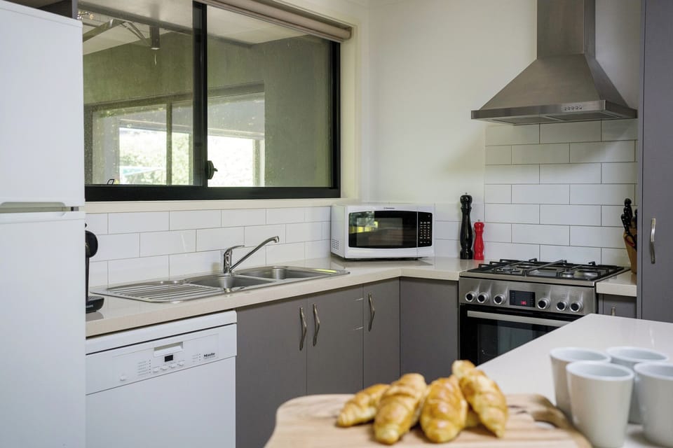 Microwave, coffee pod machine (starter pods provided). All equipment
 