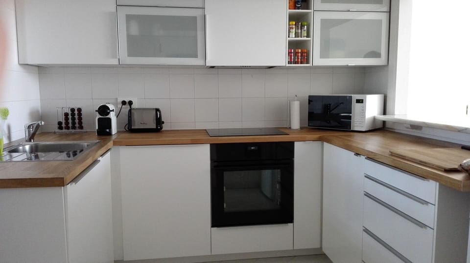 Modern kitchen with induction stove and dishwasher