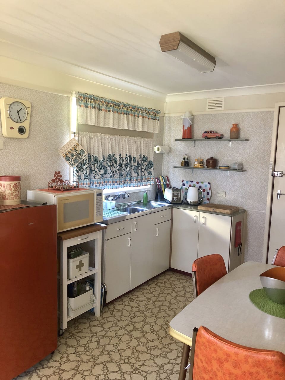 The downstairs kitchen and dinning