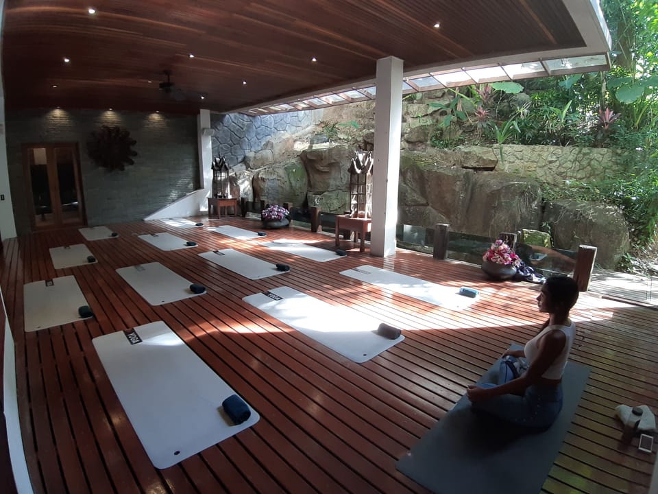 Enjoy a private yoga session in our open living area.