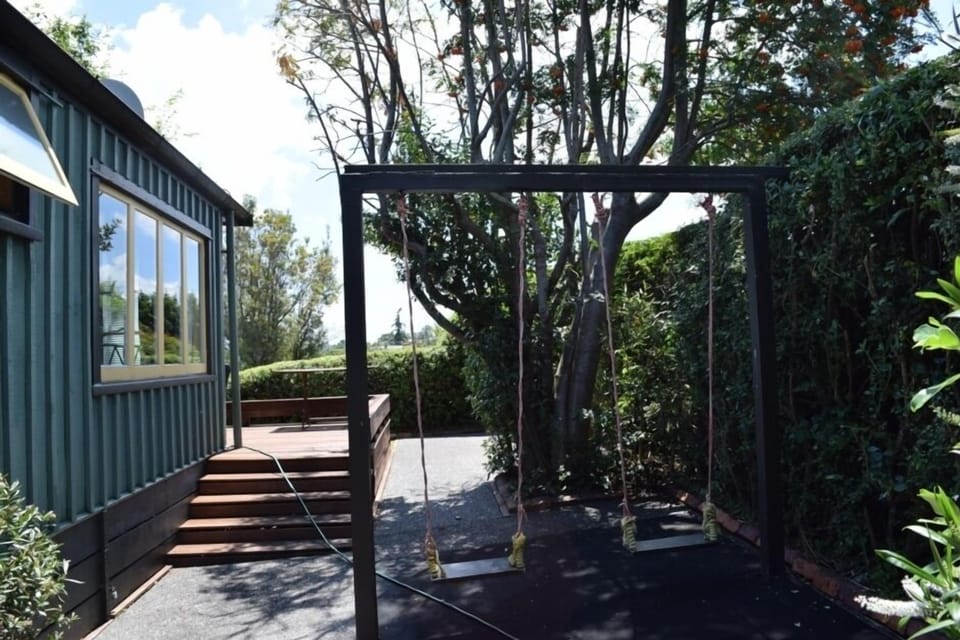 Back garden with swings