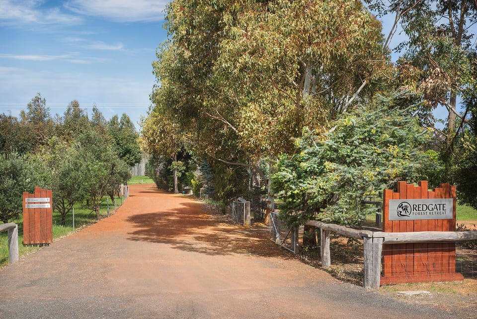 Welcome to Redgate Forest Retreat!  Wongin Chalet is straight ahead.