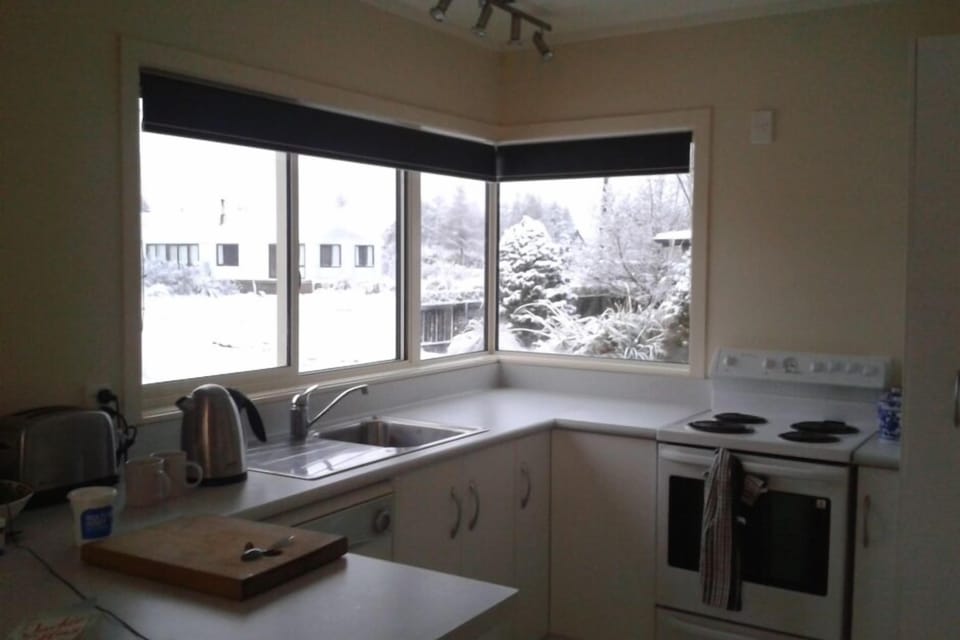 kitchen window after a snow fall.